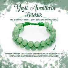 Deniz Doğal Taş Sertifikalı Yeşil Aventurin 8mm Çift Sıra Makrome Doğal Taş Bileklik