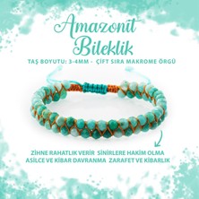 Deniz Doğal Taş Sertifikalı Amazonit 3-4mm Çift Sıra Doğal Taş Bileklik