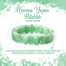 Deniz Doğal Taş Sertifikalı Hurma Yeşim Doğal Taş Geniş Kesim Bileklik