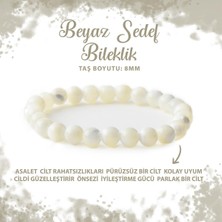 Deniz Doğal Taş Sertifikalı Sedef 8mm Doğal Taş Bileklik