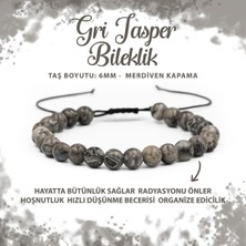 Deniz Doğal Taş Sertifikalı Gri Jasper 6mm Merdiven Kapama Doğal Taş Bileklik