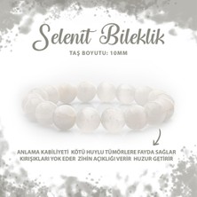 Deniz Doğal Taş Sertifikalı Selenit 10MM Doğal Taş Bileklik
