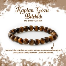 Deniz Doğal Taş Sertifikalı Kaplan Gözü 8mm Doğal Taş Bileklik