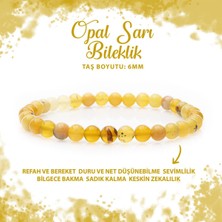 Deniz Doğal Taş Sertifikalı Opal Sarı 6mm Doğal Taş Bileklik