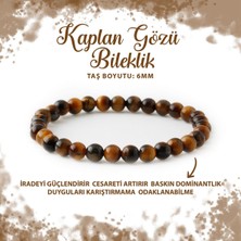 Deniz Doğal Taş Sertifikalı Kaplan Gözü 6mm Doğal Taş Bileklik