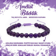 Deniz Doğal Taş Sertifikalı Ametist 6mm Merdiven Kapama Doğal Taş Bileklik
