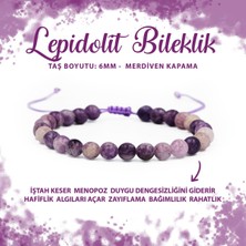 Deniz Doğal Taş Sertifikalı Lepidolit 6mm Merdiven Kapama Doğal Taş Bileklik