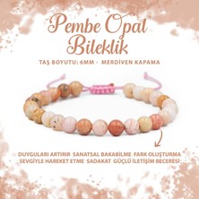 Deniz Doğal Taş Sertifikalı Opal Pembe 6mm Merdiven Kapama Doğal Taş Bileklik