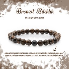 Deniz Doğal Taş Sertifikalı Bronzit 6mm Doğal Taş Bileklik