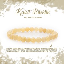 Deniz Doğal Taş Sertifikalı Kalsit 6mm Doğal Taş Bileklik
