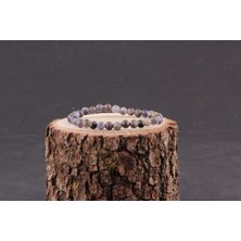 Deniz Doğal Taş Sertifikalı Iyolit  Orjinal ( Taşlar) Doğaltaş Bileklik 6 mm - B824