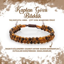 Deniz Doğal Taş Sertifikalı Kaplan Gözü 4mm Çift Sıra Doğal Taş Bileklik