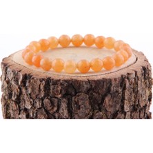 Deniz Doğal Taş Sertifikalı Turuncu Aventurin  Orjinal ( Taşlar) Doğaltaş Bileklik 8 Mm, B882