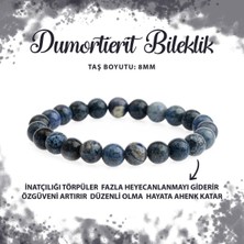 Deniz Doğal Taş Sertifikalı Dumortierit 8mm Doğal Taş Bileklik