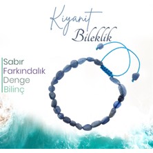 Deniz Doğal Taş Sertifikalı Kyanit  Orjinal ( Taşlar) Doğaltaş Bileklik 8 Mm, B977