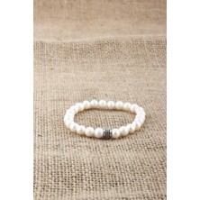 Deniz Doğal Taş Sertifikalı Inci   ( Taşlar) Doğaltaş Bileklik 8 mm