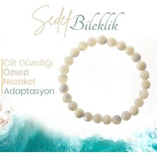 Deniz Doğal Taş Sertifikalı Sedef   ( Taşlar) Doğaltaş Bileklik 8 Mm, B966