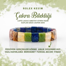 Deniz Doğal Taş Sertifikalı Çakra Doğal Taş Roleks Bileklik Lapis Ametist Sitrin Yeşim Kaplan Gözü Jasper Akik B008