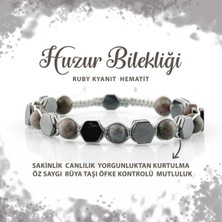 Deniz Doğal Taş Sertifikalı Huzur Doğal Taş Bileklik Ruby Kyanit Hematit 6mm B0012