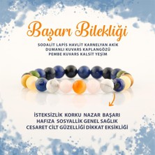 Deniz Doğal Taş Başarı Doğal Taş Bileklik Sodalit Lapis Akik Dumanlı Kuvars K. Gözü Pembe Kuvars Kalsit Yeşim 8mm