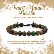 Deniz Doğal Taş Sertifikalı Azurit Malakit 6mm Merdiven Kapama Doğal Taş Bileklik