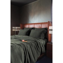 İssimo Home Issimo Jade Moss Vegan Ipek Nevresim Takımı Çift Kişilik Yeşil