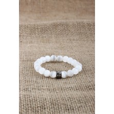 Deniz Doğal Taş Sertifikalı Selenit  Orjinal ( Taşlar) Doğaltaş Bileklik 8 mm