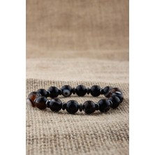 Sertifikalı Siyah Göz Akik Bileklik 8 mm