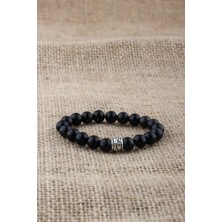 Sertifikalı Siyah Obsidyen  Orjinal ( Taşlar) Doğaltaş Bileklik 8 mm