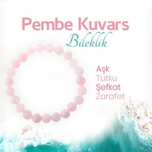 Sertifikalı Pembe Kuvars  Orjinal ( Taşlar) Doğaltaş Bileklik 8 Mm, B995