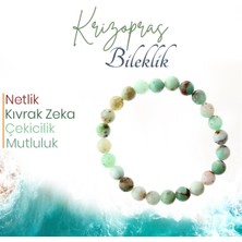 Deniz Doğal Taş Sertifikalı Krizopras  Orjinal ( Taşlar) Doğaltaş Bileklik 6 Mm, B981
