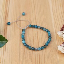 Deniz Doğal Taş Sertifikalı Mavi Apatit  Orjinal ( Taşlar) Doğaltaş Bileklik  - 4mm