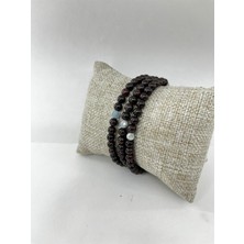 Deniz Doğal Taş Sertifikalı Lal Akuamarin  Orjinal ( Taşlar) Doğaltaş Kolye Bileklik 4 Mm, M425