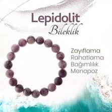 Sertifikalı Lepidolit  Orjinal ( Taşlar) Doğaltaş Bileklik 10 Mm, B987