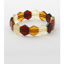 Deniz Doğal Taş Sertifikalı Kehribar  Orjinal ( Taşlar) Doğaltaş Geniş Kesim Bileklik B964