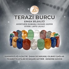 Deniz Doğal Taş Sertifikalı Terazi Burcu Doğal Taş Geniş Kesim Erkek Bileklik