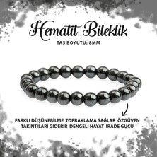 Deniz Doğal Taş Sertifikalı Hematit 8mm Doğal Taş Bileklik