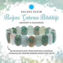 Deniz Doğal Taş Sertifikalı Boğaz Çakrası Doğal Taş Geniş Kesim Bileklik