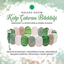 Sertifikalı Kalp Çakrası Doğal Taş Geniş Kesim Bileklik