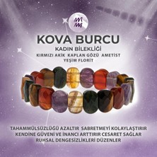 Deniz Doğal Taş Sertifikalı Kova Burcu Doğal Taş Geniş Kesim Kadın Bileklik