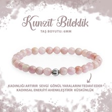 Deniz Doğal Taş Sertifikalı Kunzit 6mm Doğal Taş Bileklik
