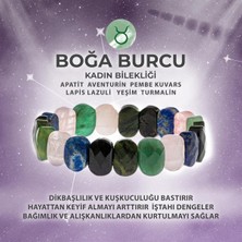 Sertifikalı Boğa Burcu Doğal Taş Geniş Kesim Kadın Bileklik