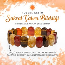 Deniz Doğal Taş Sertifikalı Sakral Çakra Doğal Taş Geniş Kesim Bileklik