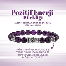Sertifikalı Sertifikalı Ametist Doğal Taşlı Pozitif Enerji Bilekliği