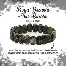 Sertifikalı Yosunlu Akik Doğal Taş Geniş Kesim Bileklik