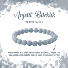 Sertifikalı Anjelit 8mm Doğal Taş Bileklik