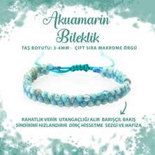 Deniz Doğal Taş Sertifikalı Akuamarin 3-4mm Çift Sıra Doğal Taş Bileklik