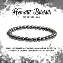 Deniz Doğal Taş Sertifikalı Hematit 6mm Doğal Taş Bileklik
