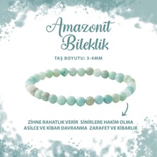 Deniz Doğal Taş Sertifikalı Amazonit 3-4mm Doğal Taş Bileklik