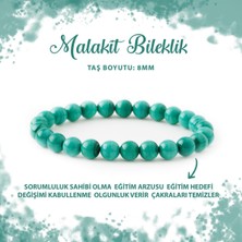 Sertifikalı Malakit 8mm Doğal Taş Bileklik